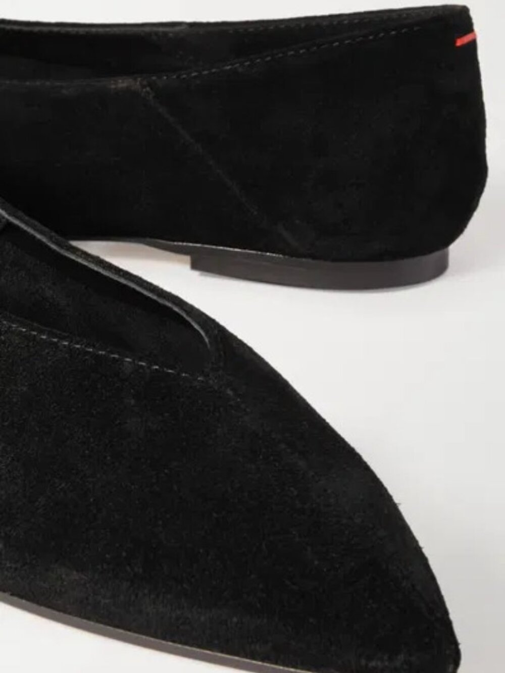 Aeyde Moa Pointed Toe Flats Black Suede Size 37